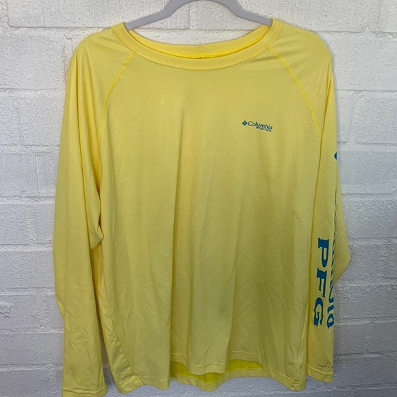 Columbia Yellow PFG Terminal Tackle Omni-Shade Long Sleeve Top sz L - Picture 4 of 10